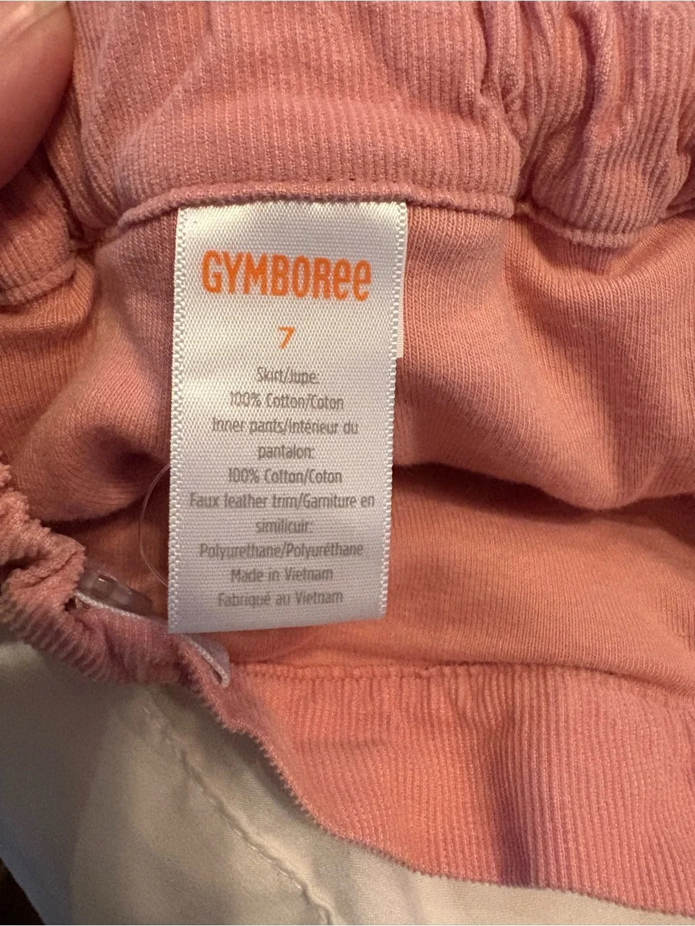 Gymboree Pink Corduroy Pleated Buckle Skort Girls 7